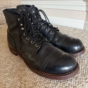 Red Wing Iron Ranger 6” Leather Boots #8111 Men's 11.5D Dyed Black - PreOwned